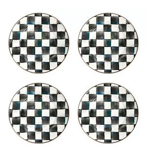 Set of 4 Mackenzie-Childs Courtly Check Salad Plates NIB